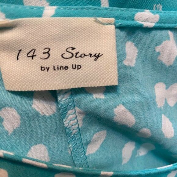 143 Story by Line UP Green/White ruffle bottom tunic, size 3X 3X - Picture 3 of 3